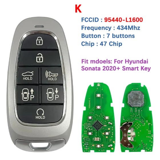 2020-2022 Hyundai Sonata / 7-Button Smart Key / PN: 95440-L1600 / TQ8-FOB-4F28 (AFTERMARKET)